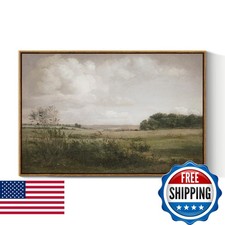 VIYYIEA Vintage Landscape Framed Wall Art 20x30 Inch Canvas Print Farm Landscape picture