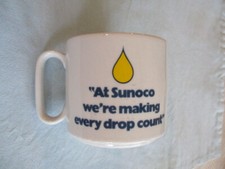 Vintage Sunoco Gasoline We're Making Every Drop Count 12 oz Ceramic Coffee Mug picture