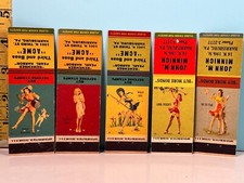 1941 Pinup Matchbook Lot of 5: Wartime Earl Moran, Gil Elvgren🔥 MBPUG-2 picture