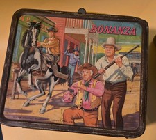 Vtg 1960's Aladdin Industries Bonanza Tin Lunchbox Western TV Series Collectable picture