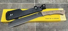 Buck USA 108 Natural Canvas Micarta Compadre Froe 5160 Cerakote Knife w/Sheath picture
