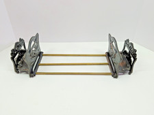 Vintage Expandable Metal Book Rack Jalopy Car Art Deco Desk Bookshelf Holder picture