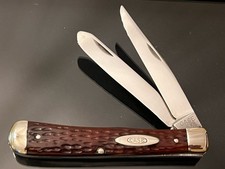 Vintage CASE XX 6254 Tested Frame/Muskrat Clip Blade Trapper Redbone  Excellent. picture
