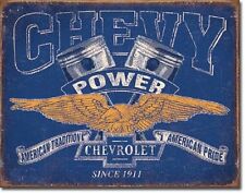 Chevy Power Retro Logo Auto Dealer Service Car Garage Wall Decor Metal Sign picture