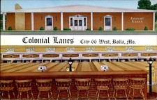 Rolla Missouri Colonial Lanes Bowling Alley c1950-60s Vintage Postcard picture