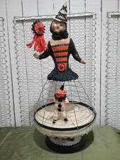 Nicol Sayre for Midwest 22 inch Halloween Witch Cage Doll with Pumpkin Man AS IS picture