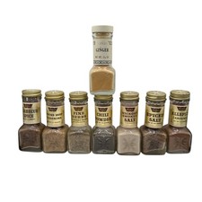 VTG Watkins Spice Bottles Lot 8 Glass Jars Winona MN Kitchen Decor Apothecary picture