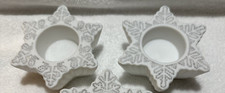 PARTYLITE Snow Flakes Tea light Candle Holders (Set Of 2) Vintage (3.75x2