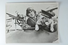 Airman Bulldog Mascot HMS Kestrel Aircraft Cockpit Wide World c1940s VTG Photo picture