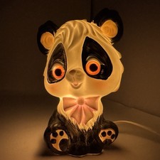 Vinatge  Josef's Originals Panda Lamp Night Light Figurine Glass Eyes Japan HTF picture