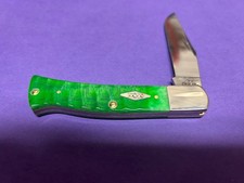 MIB 2026 CASE XX BRIGHT GREEN BONE GATOR JIGGED CASE AXE HANDLE BR61135 SS picture
