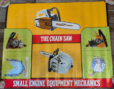 Rare Vintage Educational Poster Vocational trade school Stihl Chainsaw Original picture