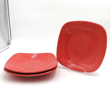 3 Homer Laughlin Fiesta Fiestaware Flamingo Square Luncheon Plates 9 1/4