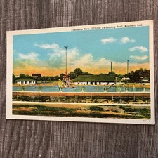 Kokomo Indiana “New $175.000 Swimming Pool” Vintage Linen Postcard 1940’s RARE picture