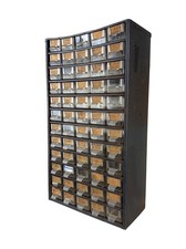 Vtg Wards Powr Kraft Metal 60 Drawer Parts Cabinet Hardware Organizer Storage picture