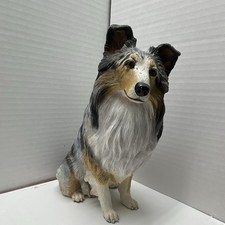 VTG Danbury Mint Blue Merle Sheltie/Shetland Sheepdog Resin Statue Detailed MBI picture