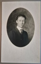 Antique RPPC Real Photo Postcard Handsome Young Edwardian Man Portrait AZO 1910s picture