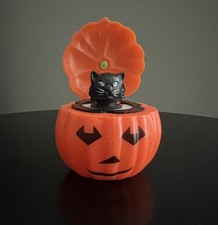 Vintage Pop-Up Jack-O-Lantern Pumpkin Black Cat Squeaker picture