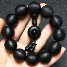 20mm Natural Grade A Screw Pattern Agarwood Men Woman Lucky Bracelet Jewelry picture