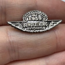 1959 Bendix King Avionics Wings Lapel Pin Metal Vintage picture