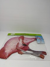 Vintage Die Cut Flamingo Cardboard Articulating Decoration Jumbo Jointed Cutout picture