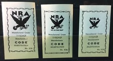 1930s NRA – National Recovery Act Poster Stamps or Luggage Stickers - MNH picture