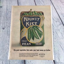 1967 Kounty Kist Sweet Peas Vtg Print Ad/Poster Pinup Promo Art Magazine Page picture