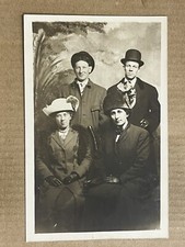 Postcard RPPC Fashion Couple Hats Bowler Hat Studio Photo Boston MA Bangor ME picture