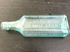 1900 Aqua Blue Glass Scott's Emulsion Cod Liver Oil With Lime & Soda Med Bottle picture