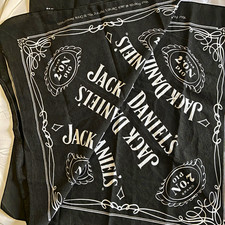 Lot of 2 Jack Daniel’s Old No. 7 Distillery Bandana Handkerchief Black White picture