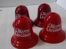 4 RARE VTG. SINGLE CLUSTER BELL LIGHTS MERRY XMAS AND HAPPY NEW YEAR 5