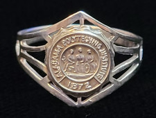 Antique Alabama Polytechnic Institute (later Auburn) sterling silver ring, sz 5 picture