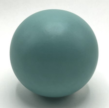 Vintage AQUA Ceramic Sphere Object Postmodern Orb, New Wave 1980s Ball Sculpture picture