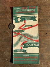 “Cross The Ohio River” 1930’s Map.  Louisville Traffic Route. K&I Bridge picture