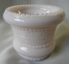 Joe St. Clair Glass Light Pink Beaded Holly Toothpick Holder picture