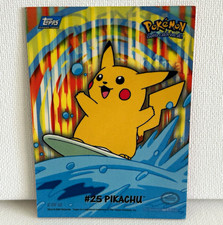 2000 Topps Pokemon TV Animation Series 2 Surfing Pikachu Stick-On #25 picture