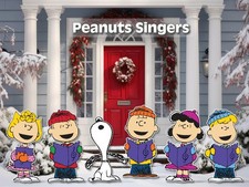 Peanuts christmas caroler cutouts | snoopy, charlie brown & friends singing picture
