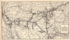 1922 Antique ATCHISON Topeka SANTA FE RAILROAD Map Vintage RAILWAY Map 1546 picture