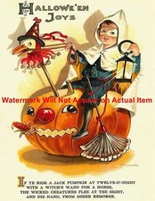 Vintage Halloween Halloween Joys Poster Print Photograph Print 8.5x11