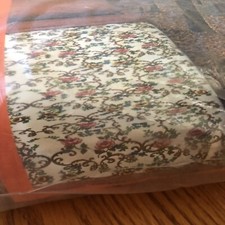 Vtg New 70’s Ely Spunwell ROSE SCROLL Blanket Pink Green FLORAL 72
