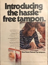 1974 Kotex Natural Tip Tampons PRINT AD Introducing Hassle Free Tampon VTG 1970s picture