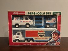 Vintage Buddy L Corp Sturdy Steel Pepsi-Cola Set Trucks Forklift Semi ~ New NOS picture