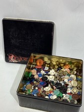 Vintage Delacre Coookie Biscuit Square Tin w/ old Buttons Black Art Nouveau picture