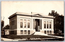 c1909 RPPC Carnegie Library MORRIS Minnesota ANTIQUE RARE Real Photo Postcard picture