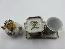 Vintage H.B. Mackrides Masonic Shriners Porcelain Smoking Set Japan 10-Pc picture