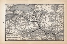 1902 Delaware Lackawanna & Western Railroad Vintage Railway Map  2724 picture