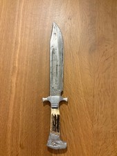 Vintage Mid-Century ROMO Solingen Germany Stag Handle Bowie Knife picture