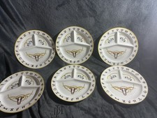VINTAGE FRED ROBERTS DIVIDED GRILL PLATES LONGHORN STEER SET OF 6 picture