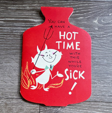Vintage Gibson Get Well Card “Hot Time While You’re Sick” unused no writing picture
