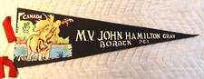 RARE VTG. 1960s M.V. JOHN HAMILTON GRAY BORDEN PEI CANADA PENNANT 22